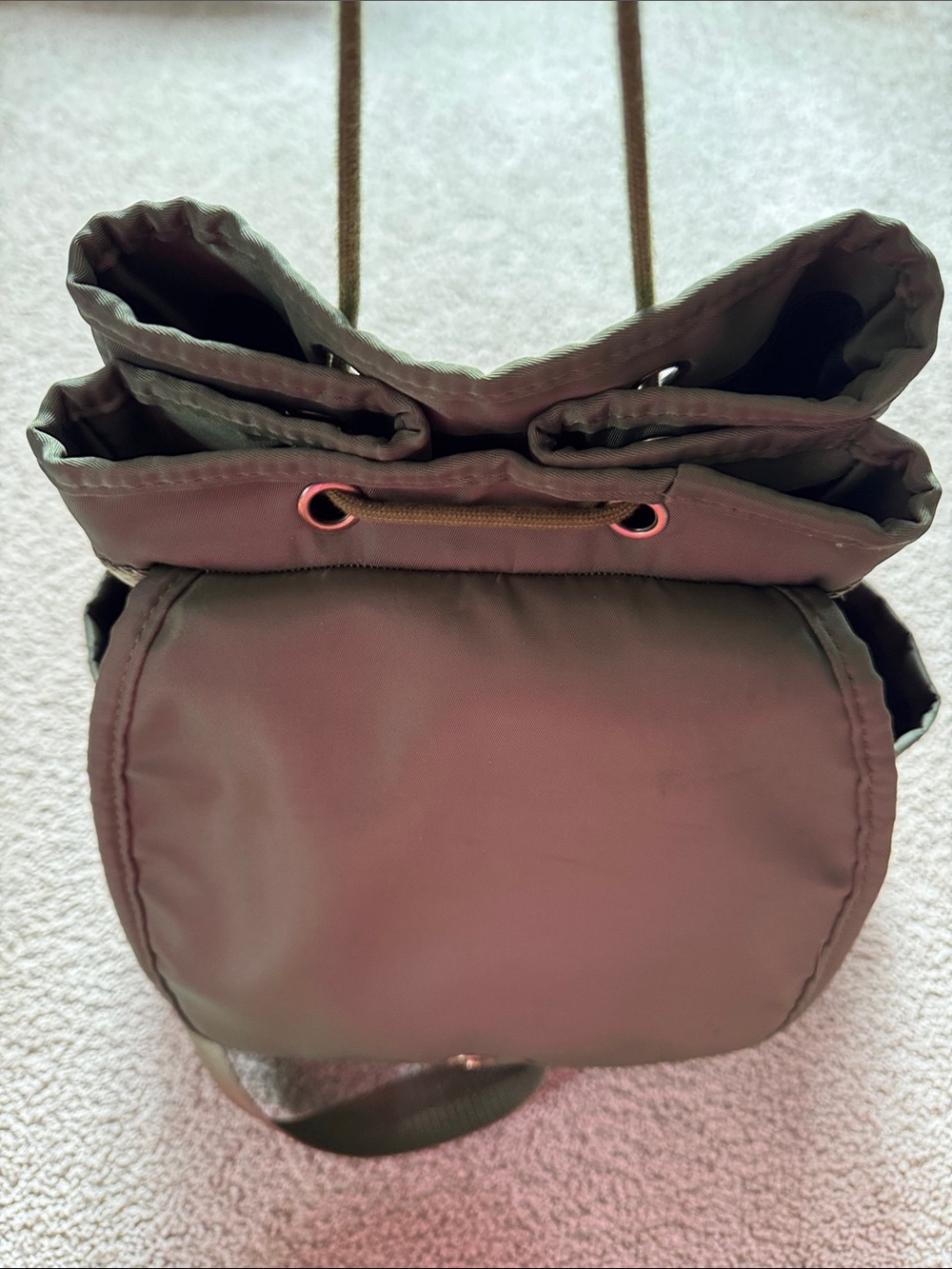Green Nylon Drawstring Backpack - Picture 16 of 16